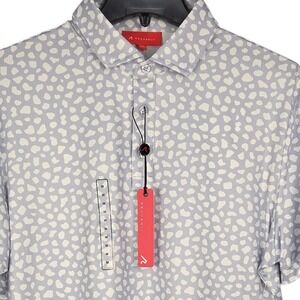 Redvanly Golf Polo Men Medium Blue Lavender Performance Stretch Shirt Casual NWT